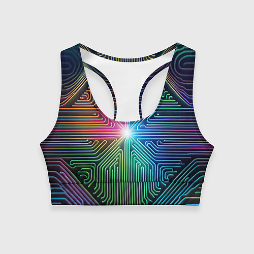 Женский спортивный топ Линейная графика / 3D-принт – фото 1