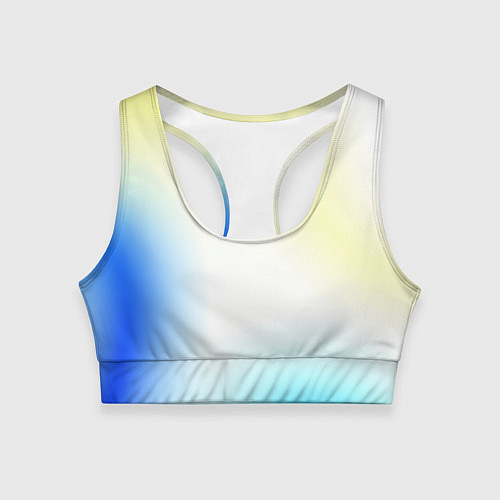 Женский спортивный топ Color yellow blue white / 3D-принт – фото 1