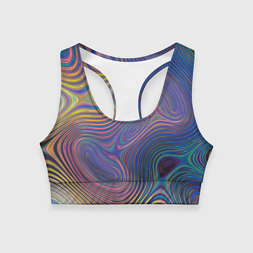 Женский спортивный топ Абстрактная рябь / 3D-принт – фото 1