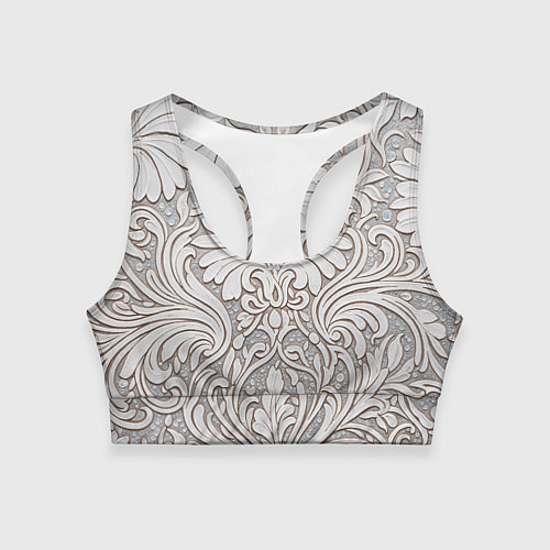 Женский спортивный топ Вензельные цветы / 3D-принт – фото 1