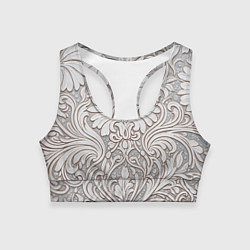 Топик спортивный женский Вензельные цветы, цвет: 3D-принт