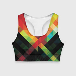 Топик спортивный женский Цветные кубики, цвет: 3D-принт