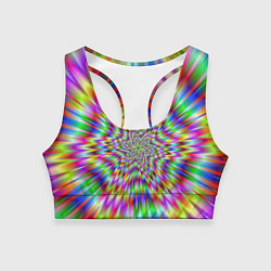 Топик спортивный женский Спектральная иллюзия, цвет: 3D-принт