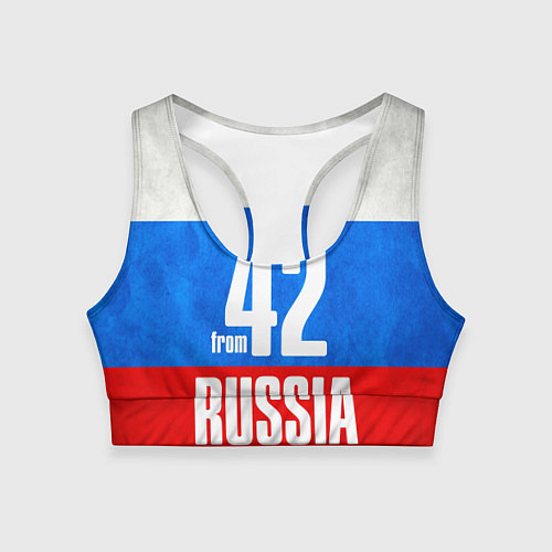 Женский спортивный топ Russia: from 42 / 3D-принт – фото 1