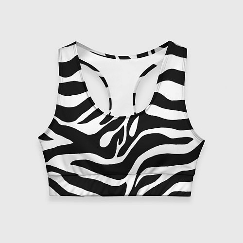 Женский спортивный топ Зебра / 3D-принт – фото 1