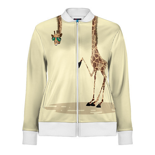 Женская олимпийка Жираф на шее / 3D-Белый – фото 1