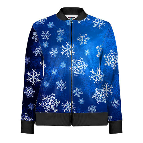 Женская олимпийка Новый Год Снежинки / 3D-Черный – фото 1