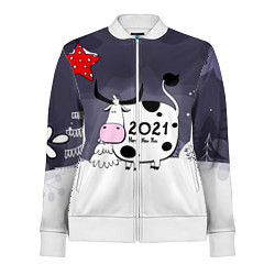 Олимпийка женская Корова 2021, цвет: 3D-белый