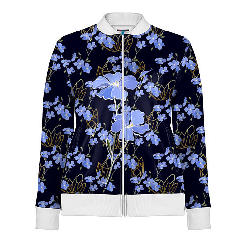 Женская олимпийка Незабудки / 3D-Белый – фото 1