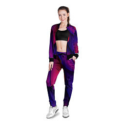 Олимпийка женская Фиолетовые Перья, цвет: 3D-черный — фото 2