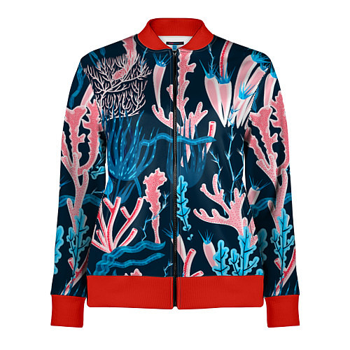 Женская олимпийка Подводный мир / 3D-Красный – фото 1