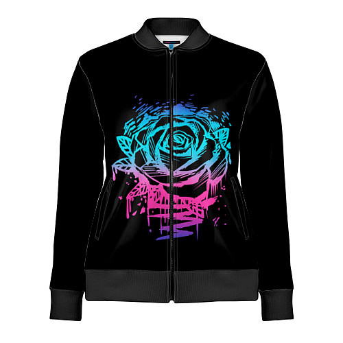 Женская олимпийка Неоновая Роза Neon Rose / 3D-Черный – фото 1