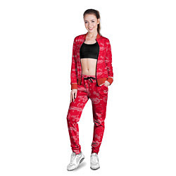 Олимпийка женская Gears pattern, цвет: 3D-красный — фото 2