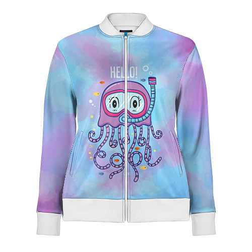 Женская олимпийка Милый Осьминог / 3D-Белый – фото 1