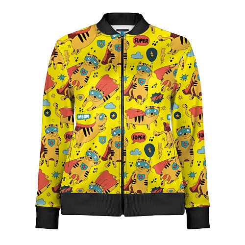 Женская олимпийка Супер кот / 3D-Черный – фото 1