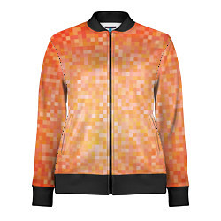 Олимпийка женская Оранжевая пиксель абстракция, цвет: 3D-черный