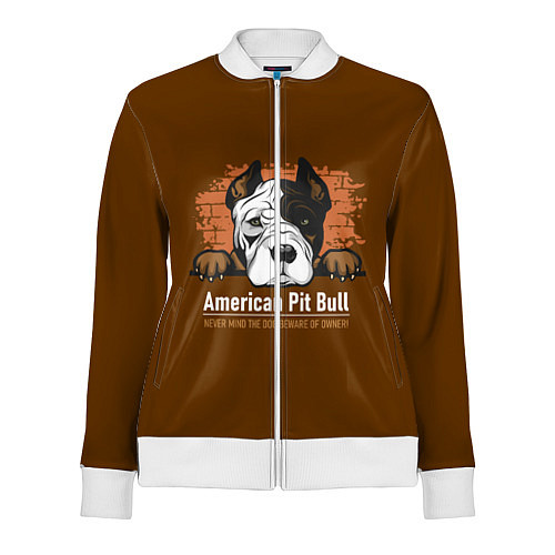 Женская олимпийка Американский Питбультерьер Pit Bull Terrier / 3D-Белый – фото 1