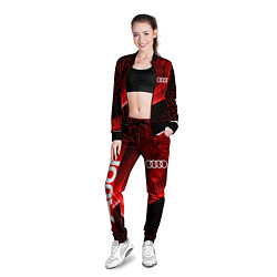 Олимпийка женская AUDI АУДИ SPORT СПОРТ RED AND BLACK, цвет: 3D-черный — фото 2