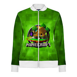 Олимпийка женская Minecraft Logo Green, цвет: 3D-белый