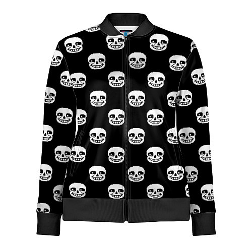 Женская олимпийка UNDERTALE SANS SKULL FACE PATTERN УЗОР / 3D-Черный – фото 1