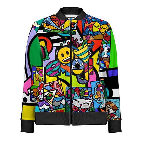 Женская олимпийка Romero Britto - emoji / 3D-Черный – фото 1