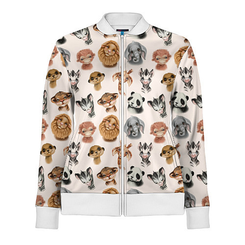 Женская олимпийка Милые дикие животные / 3D-Белый – фото 1