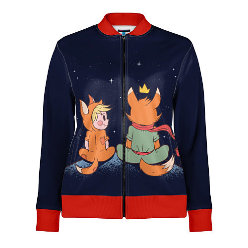 Женская олимпийка Маленький принц и лис смотрят на небо / 3D-Красный – фото 1