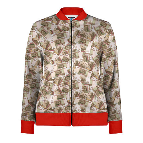 Женская олимпийка Купюры 100 рублей / 3D-Красный – фото 1