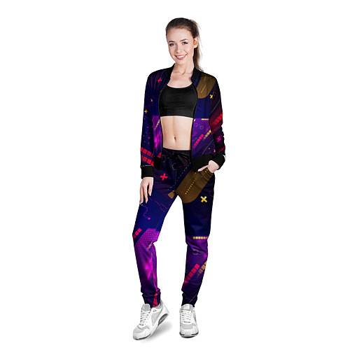 Женская олимпийка Cyber neon pattern Vanguard / 3D-Черный – фото 3