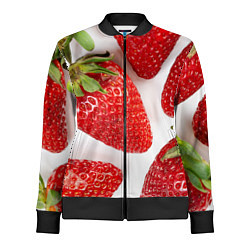 Олимпийка женская Strawberries, цвет: 3D-черный