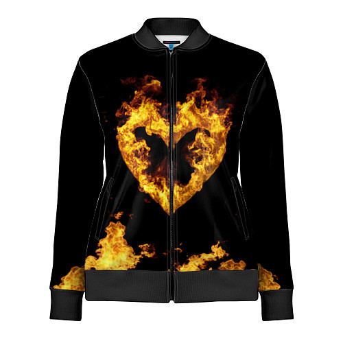 Женская олимпийка Fire Heart / 3D-Черный – фото 1