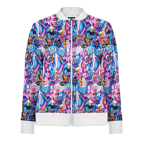 Женская олимпийка POPPY PLAYTIME HAGGY WAGGY AND KISSY MISSY LOVE / 3D-Белый – фото 1