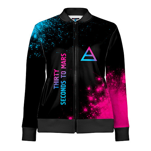 Женская олимпийка Thirty Seconds to Mars Neon Gradient / 3D-Черный – фото 1