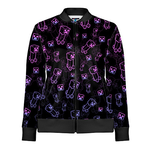 Женская олимпийка Minecraft - Creeper красивый градиент / 3D-Черный – фото 1