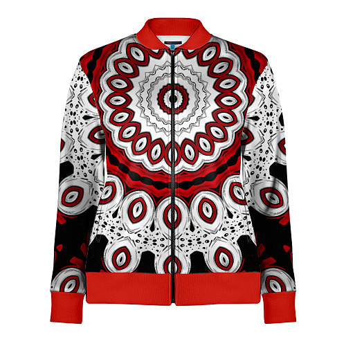 Женская олимпийка Красно-черный калейдоскоп мандала / 3D-Красный – фото 1