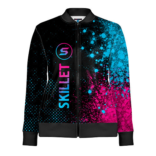 Женская олимпийка Skillet - neon gradient: по-вертикали / 3D-Черный – фото 1