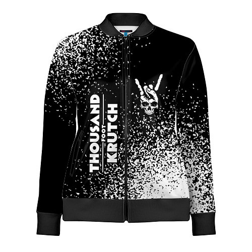 Женская олимпийка Thousand Foot Krutch и рок символ на темном фоне / 3D-Черный – фото 1