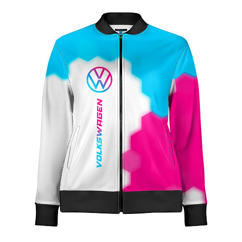 Женская олимпийка Volkswagen neon gradient style: по-вертикали / 3D-Черный – фото 1