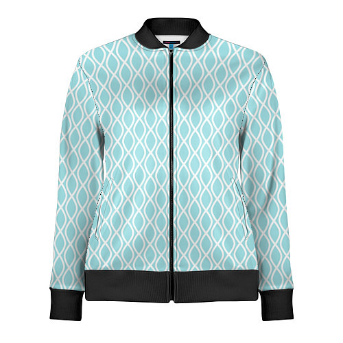 Женская олимпийка Голубые узоры - волны / 3D-Черный – фото 1