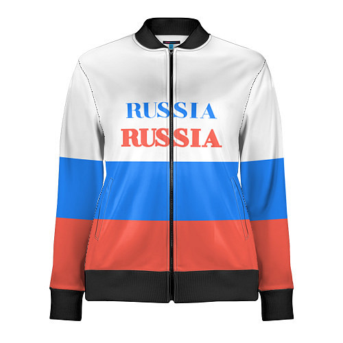 Женская олимпийка Цвета флага России Russia / 3D-Черный – фото 1