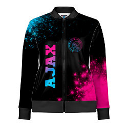 Олимпийка женская Ajax - neon gradient: надпись, символ, цвет: 3D-черный