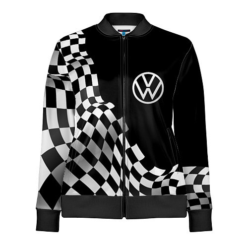 Женская олимпийка Volkswagen racing flag / 3D-Черный – фото 1