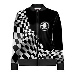 Олимпийка женская Skoda racing flag, цвет: 3D-черный