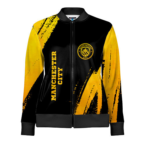 Женская олимпийка Manchester City - gold gradient: надпись, символ / 3D-Черный – фото 1