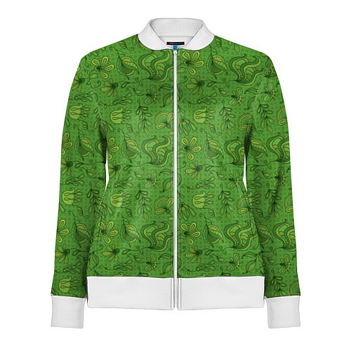 Женская олимпийка Милитари цветы / 3D-Белый – фото 1