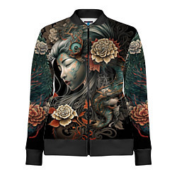 Олимпийка женская Японская девушка Irezumi, цвет: 3D-черный