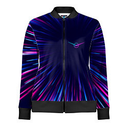 Олимпийка женская UAZ neon speed lines, цвет: 3D-черный