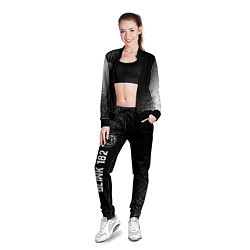 Олимпийка женская Blink 182 glitch на темном фоне: по-вертикали, цвет: 3D-черный — фото 2