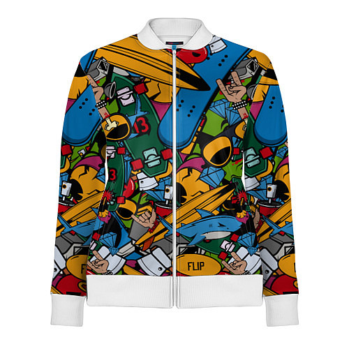 Женская олимпийка Скейт-зомби микс / 3D-Белый – фото 1