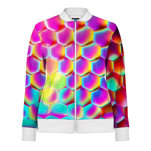 Женская олимпийка Розовая чешуя - текстура / 3D-Белый – фото 1